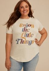 Plus Size Enjoy The Little Things Classic Fit Graphic Tee, C3363, small