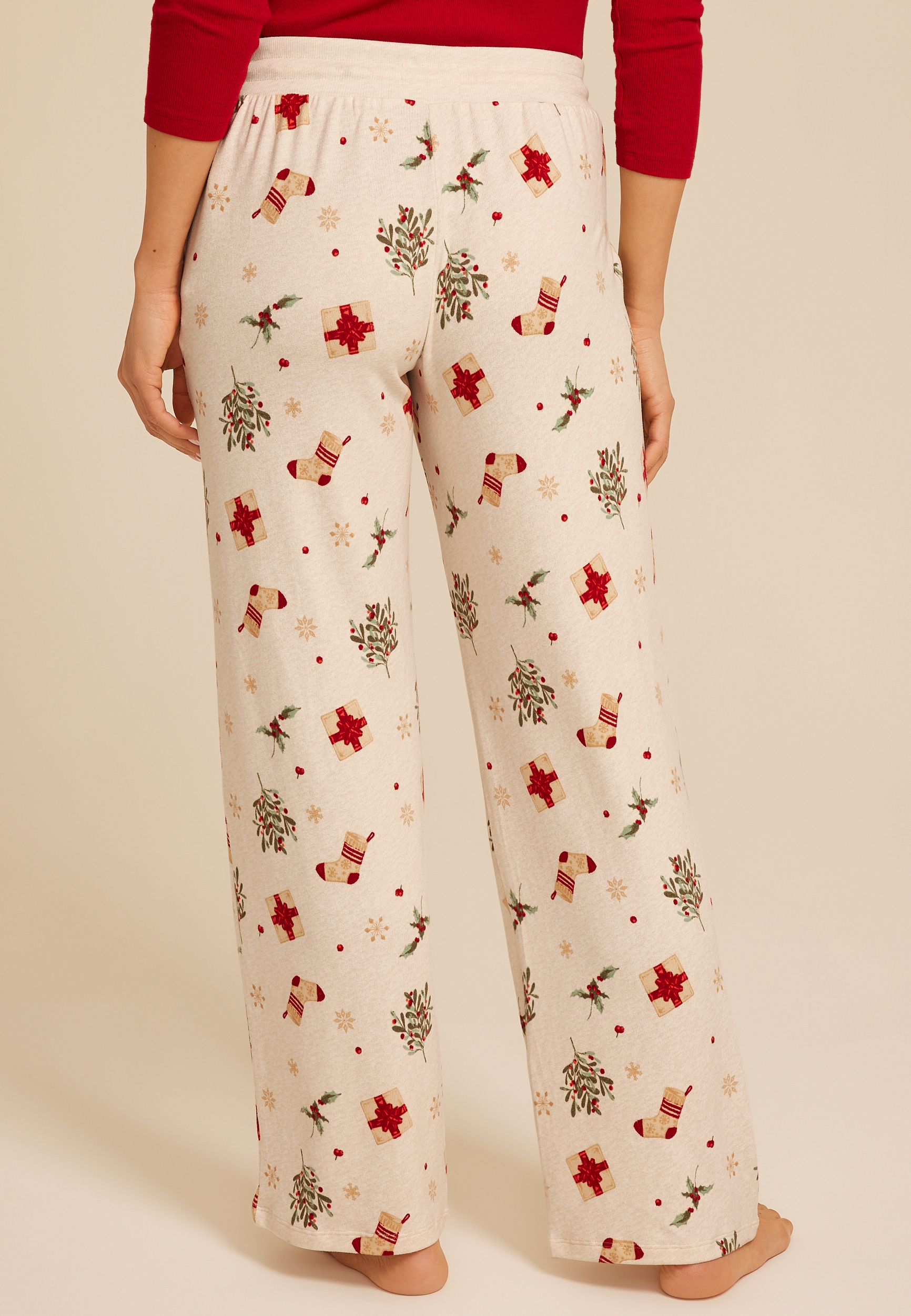 Hacci Festive Wide Leg Pajama Pants, C2445, large