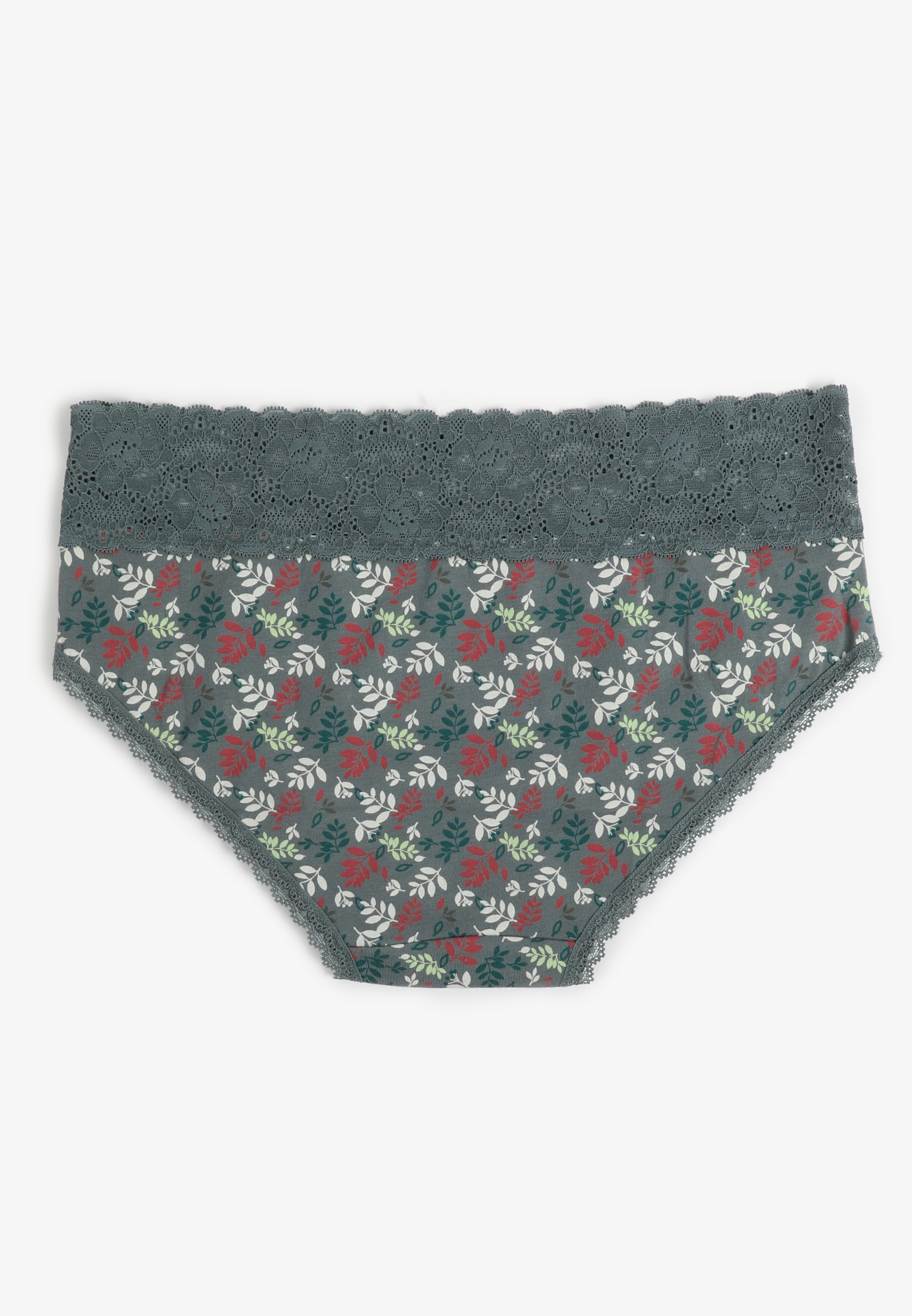 Simply Comfy Cotton Colorful Leaf Print Hipster Panty, C1524, large