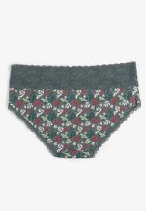 Simply Comfy Cotton Colorful Leaf Print Hipster Panty, C1524, small