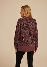 Willowsoft Leopard Tunic Sweatshirt, C6287, small