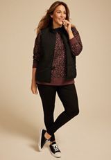 Plus Size Willowsoft Leopard Tunic Sweatshirt, C6287, small