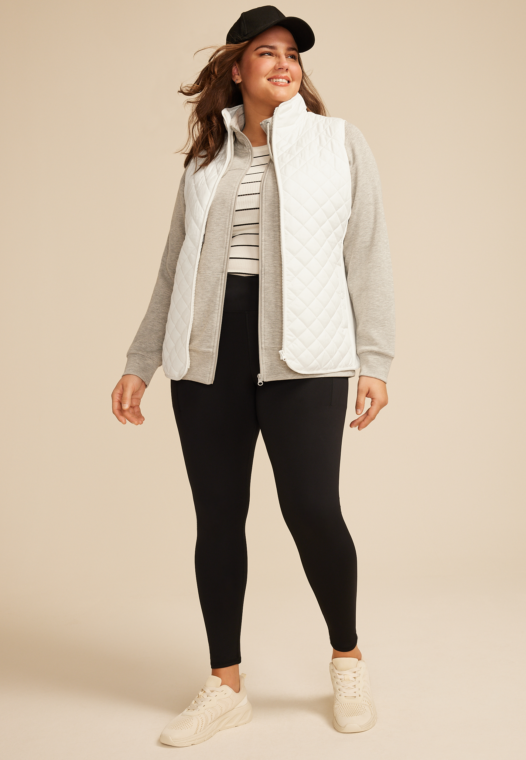 Plus Size Athleisure Quilted Vest