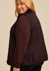 Plus Size Athleisure Quilted Vest, C8087, small