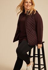 Plus Size Athleisure Quilted Vest, C8087, small