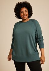 Plus Size Willowsoft Tunic Sweatshirt, OPERA TEAL, small
