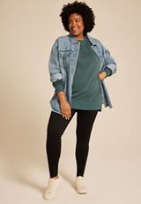 Plus Size Willowsoft Tunic Sweatshirt, OPERA TEAL, small