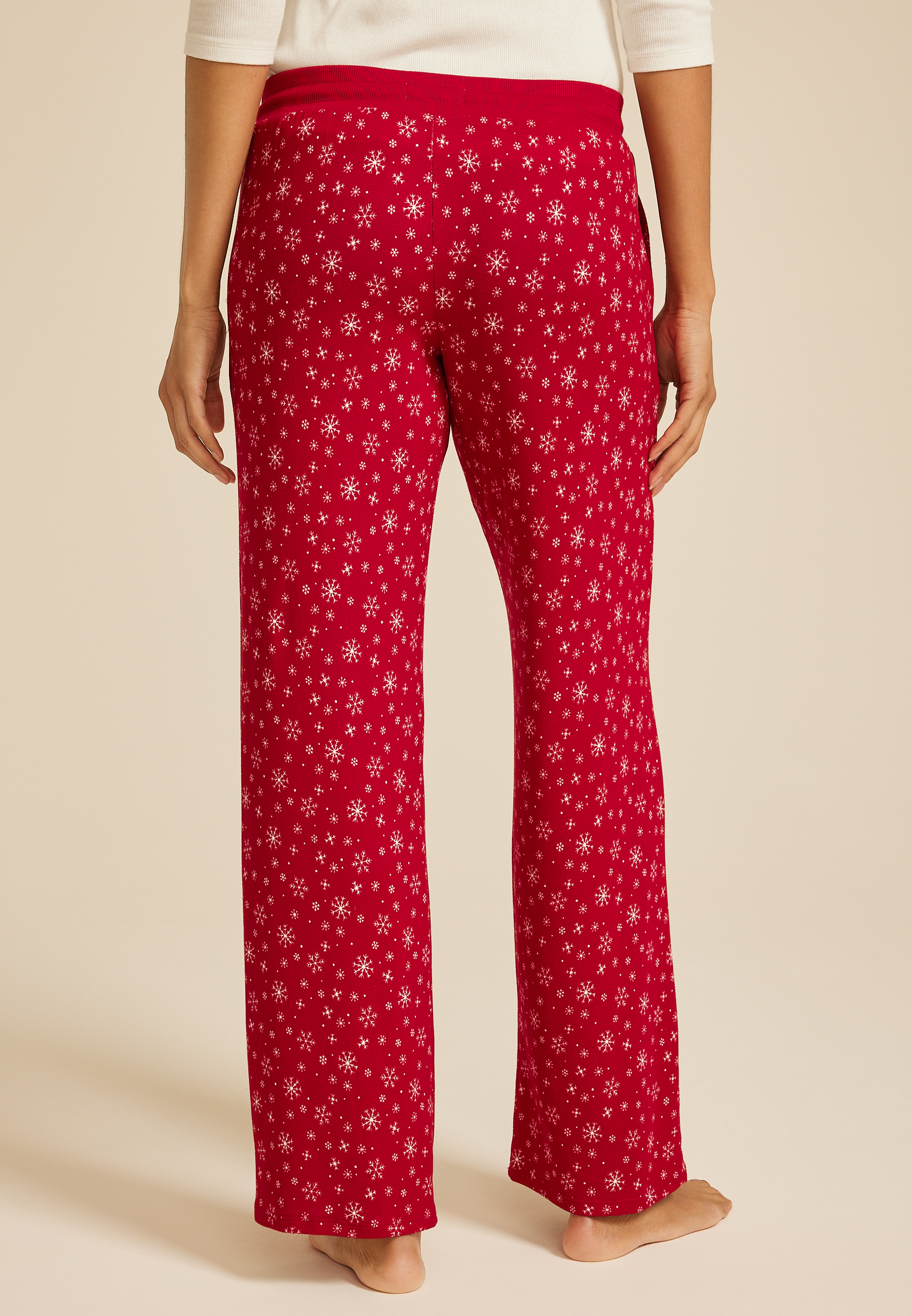 Hacci Snowflake Wide Leg Pajama Pants, , large