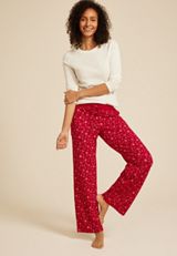 Hacci Snowflake Wide Leg Pajama Pants, , small