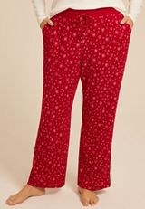 Plus Size Hacci Snowflake Wide Leg Pajama Pants, , small