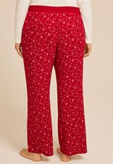 Plus Size Hacci Snowflake Wide Leg Pajama Pants, , small