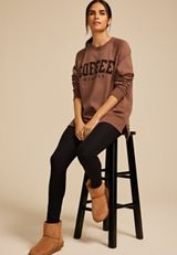 Willowsoft Coffee Weather Relaxed Fit Sweatshirt, COCOA BROWN, small