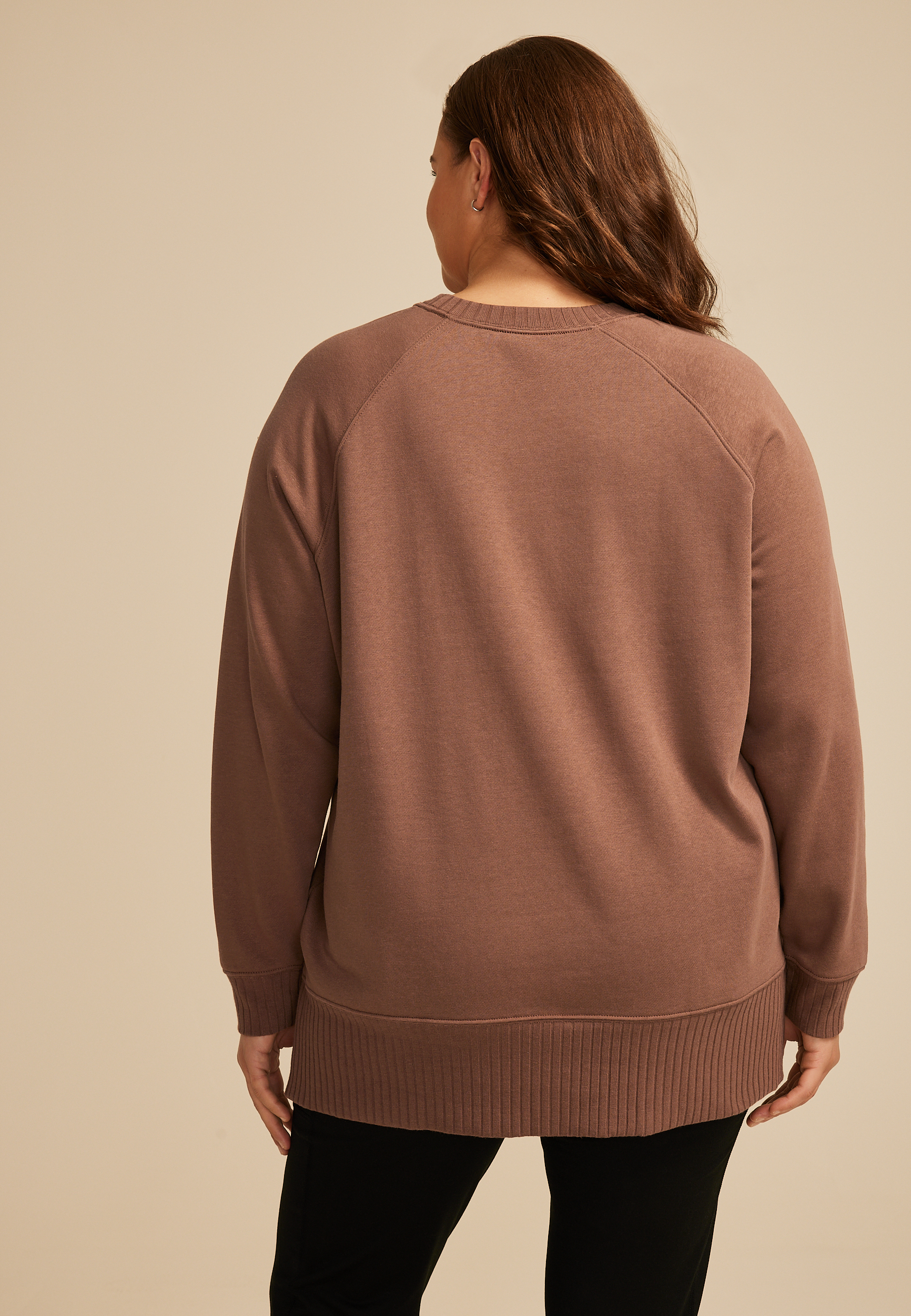 Plus Size Willowsoft Coffee Weather Relaxed Fit Sweatshirt, C8764, large