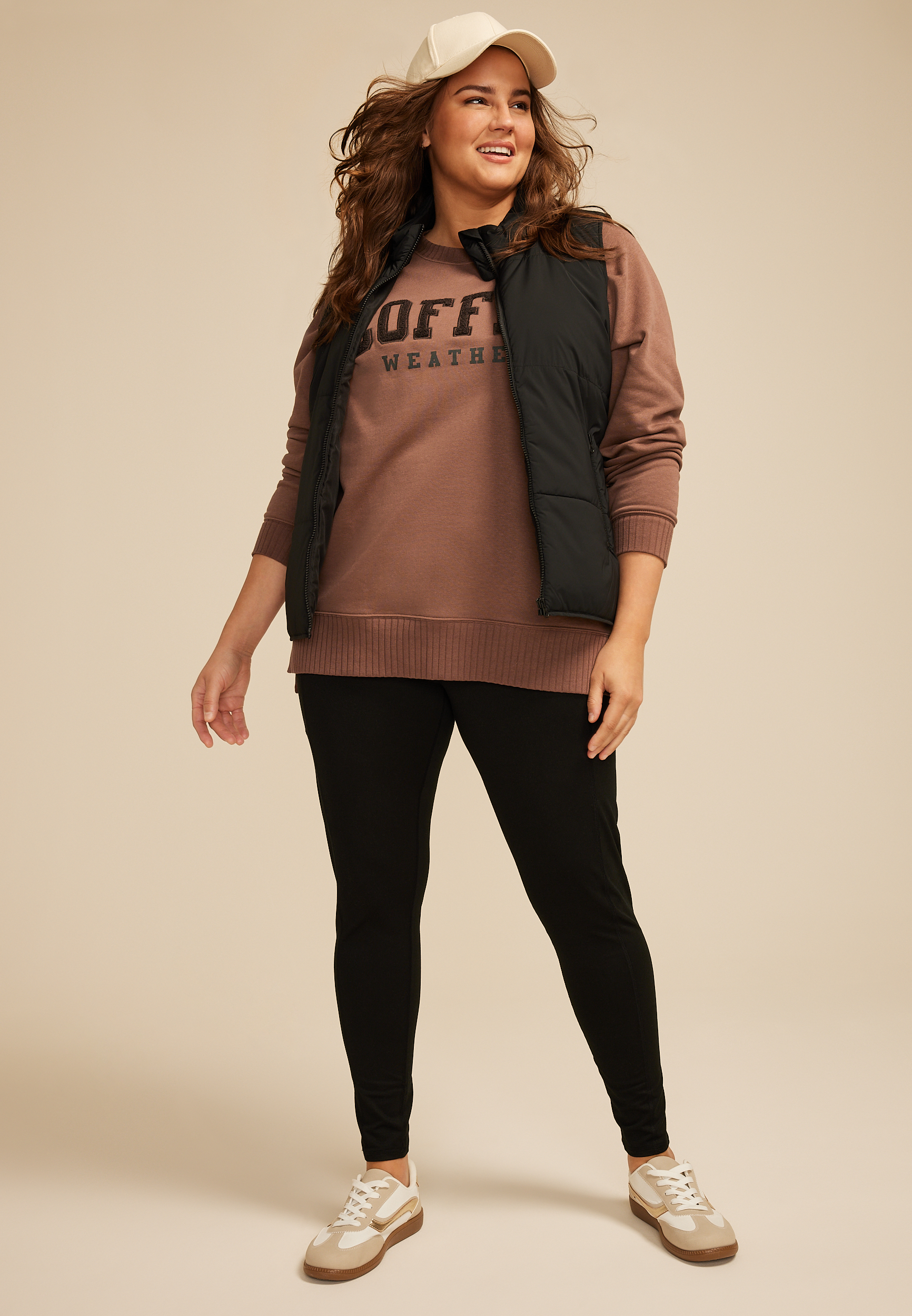 Plus Size Willowsoft Coffee Weather Relaxed Fit Sweatshirt, C8764, large