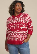 Plus Size Cozier Than Cashmere Nordic Sweater, , small