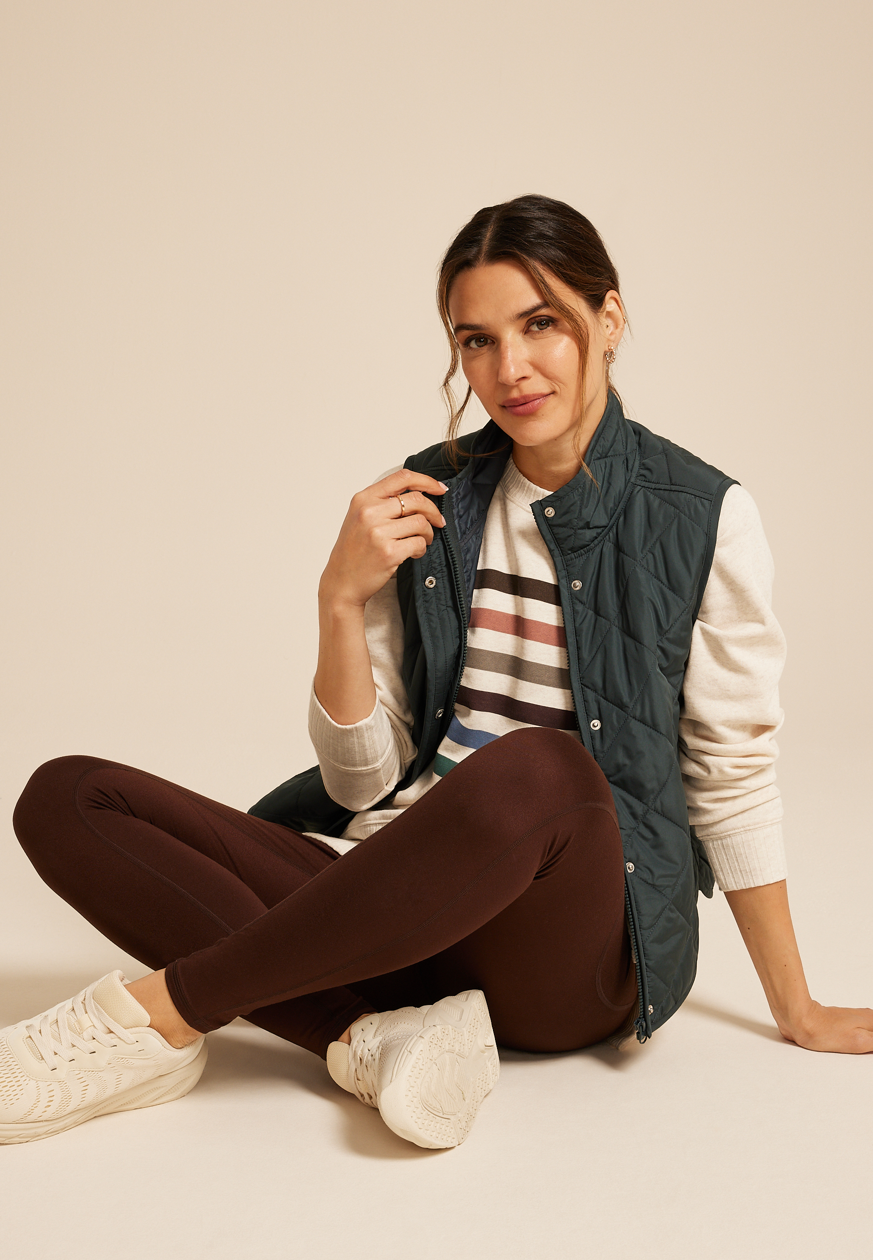 Willowsoft Striped Tunic Sweatshirt, C2445, large