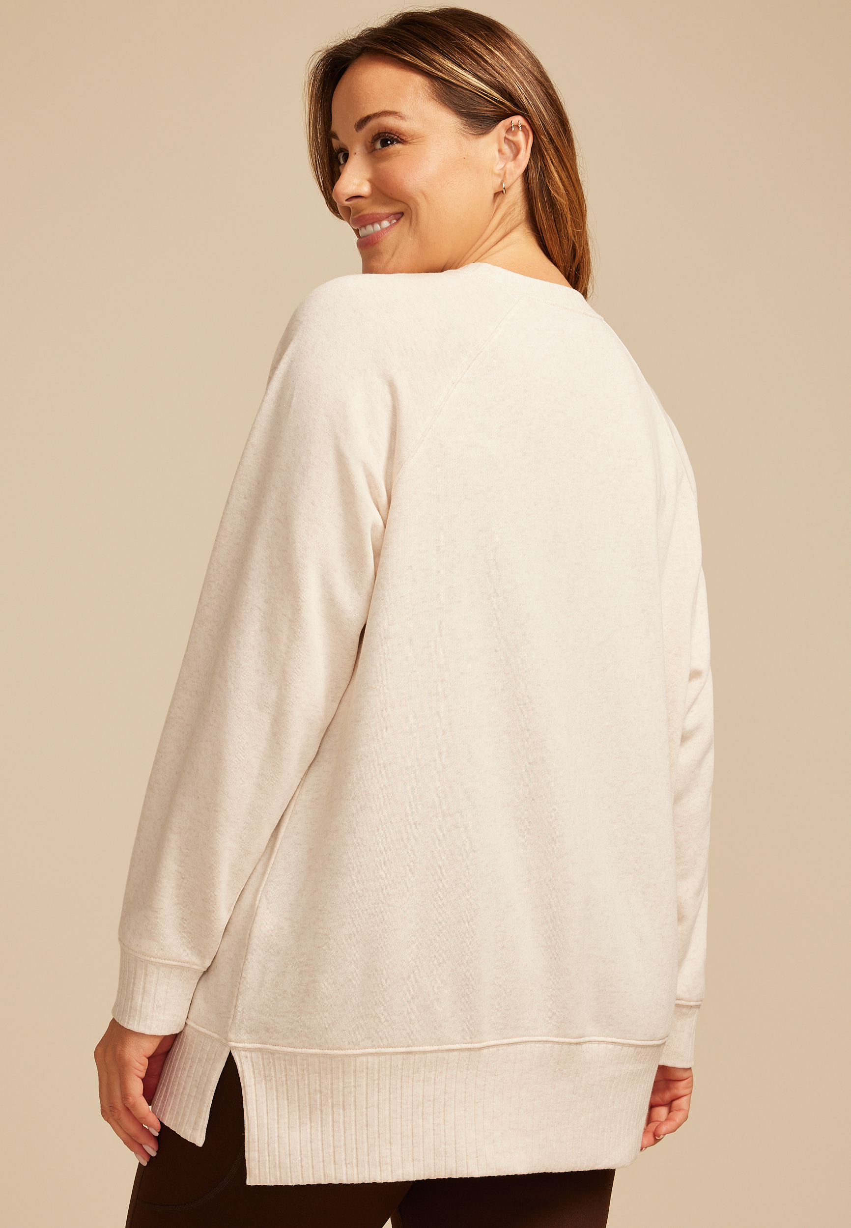 Plus Size Willowsoft Striped Tunic Sweatshirt