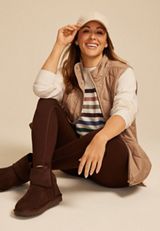 Plus Size Willowsoft Striped Tunic Sweatshirt, LIGHT OATMEAL HEATHER, small