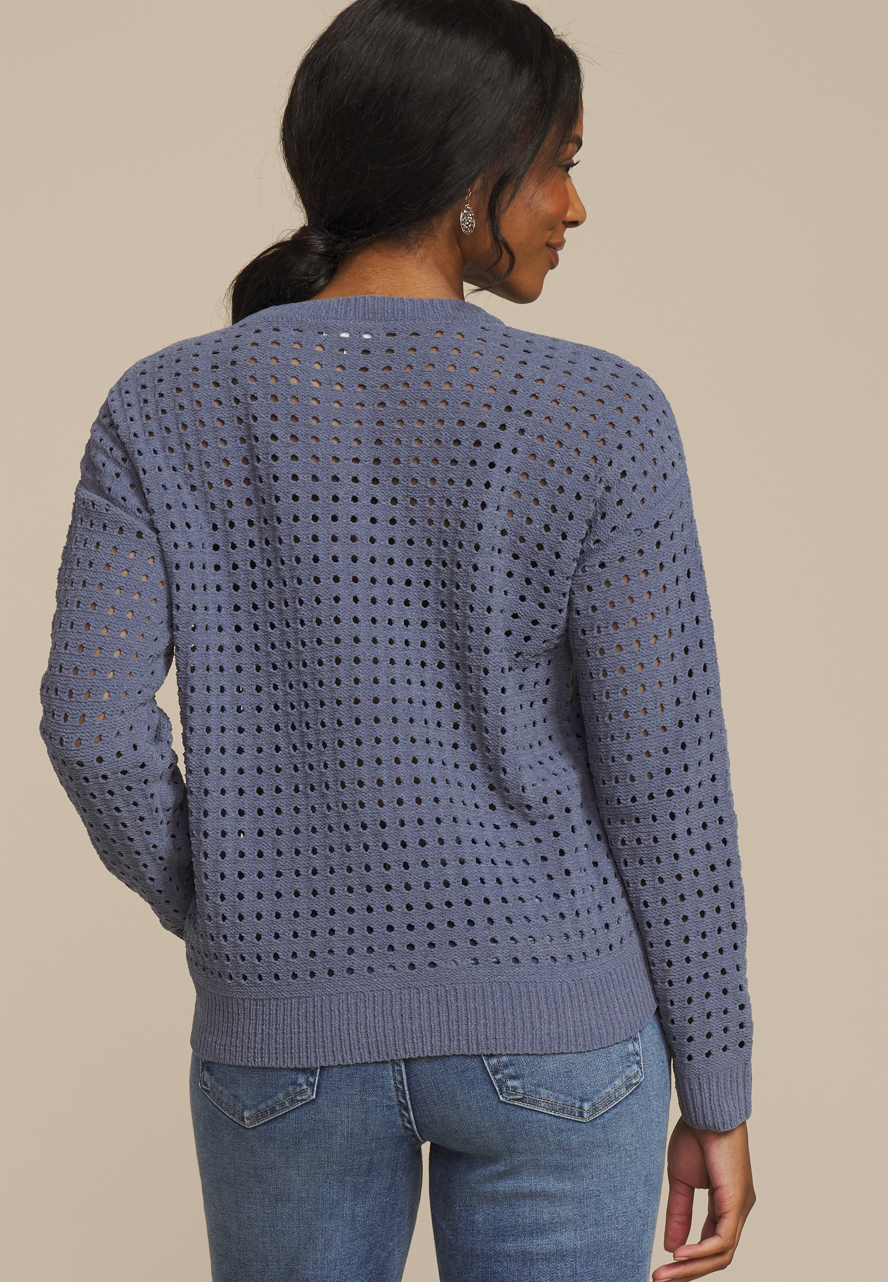 Chenille Cable Sweater, C4199, large