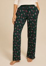 Hacci Candy Cane Wide Leg Pajama Pants, C3918, small