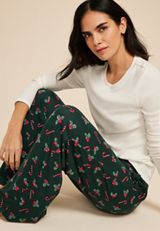 Hacci Candy Cane Wide Leg Pajama Pants, C3918, small