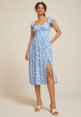 Band Of The Free Floral Flutter Sleeve Midi Dress, C7354, small