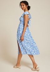 Band Of The Free Floral Flutter Sleeve Midi Dress, C7354, small