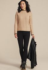 Whipstitch Mock Neck Sweater, , small