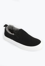 SuperCush Kate Faux Fur Lined Slip On Sneaker, BLACK, small
