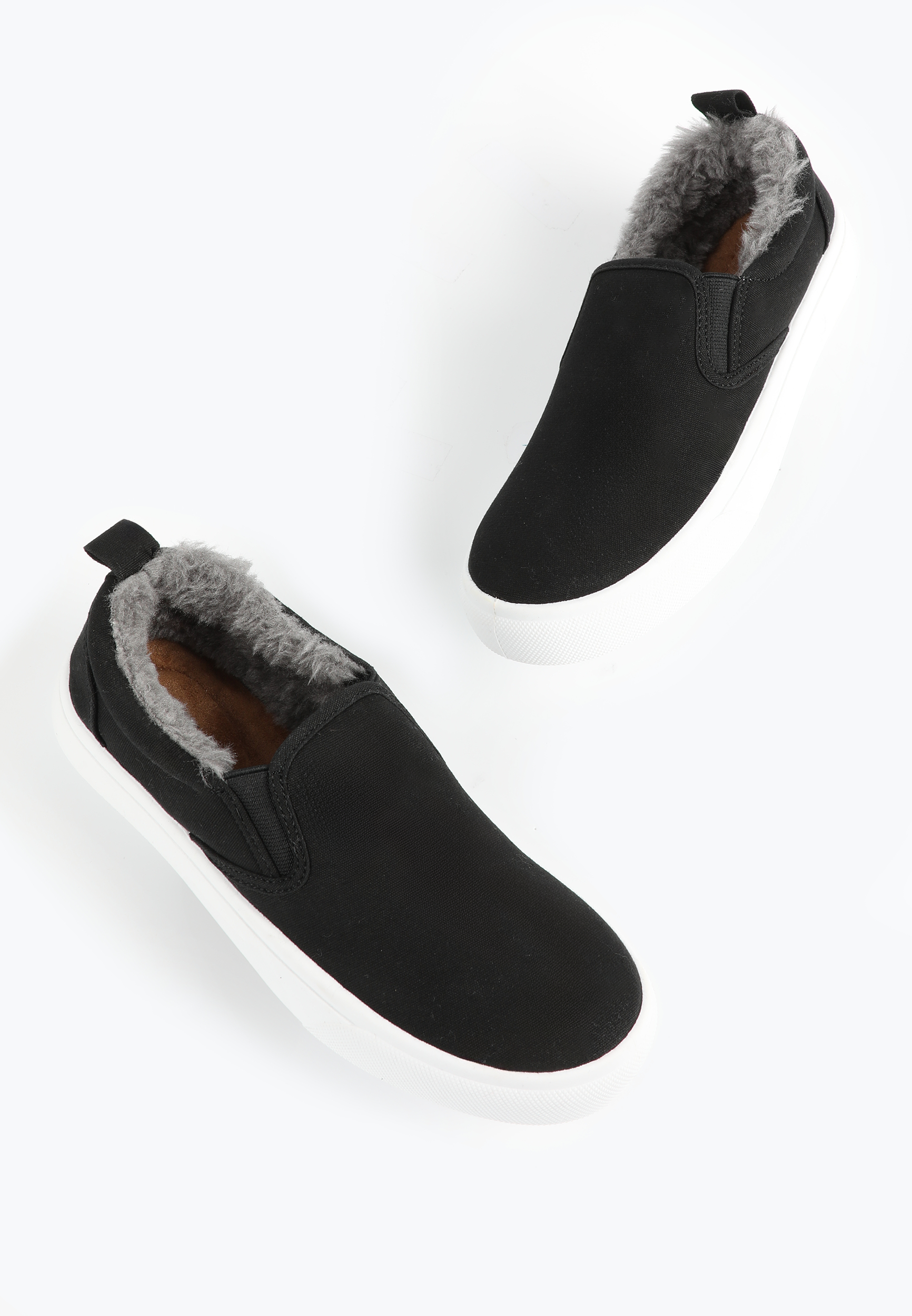 SuperCush Kate Faux Fur Lined Slip On Sneaker, BLACK, large