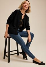 Knit Button Front Cardigan, C106, small