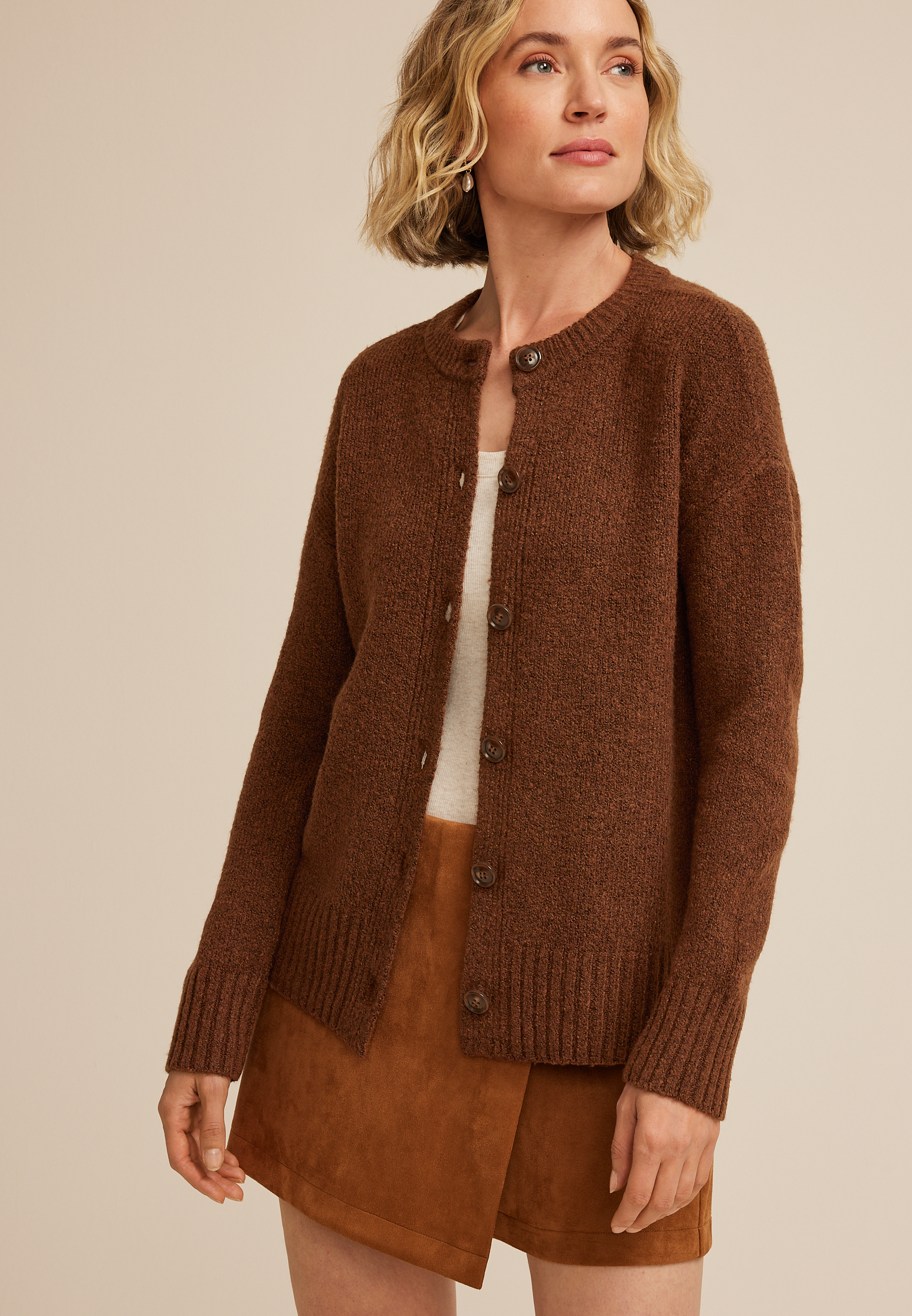 Knit Button Front Cardigan | maurices