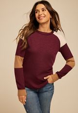 Colorblock Long Sleeve Tee, C830, small