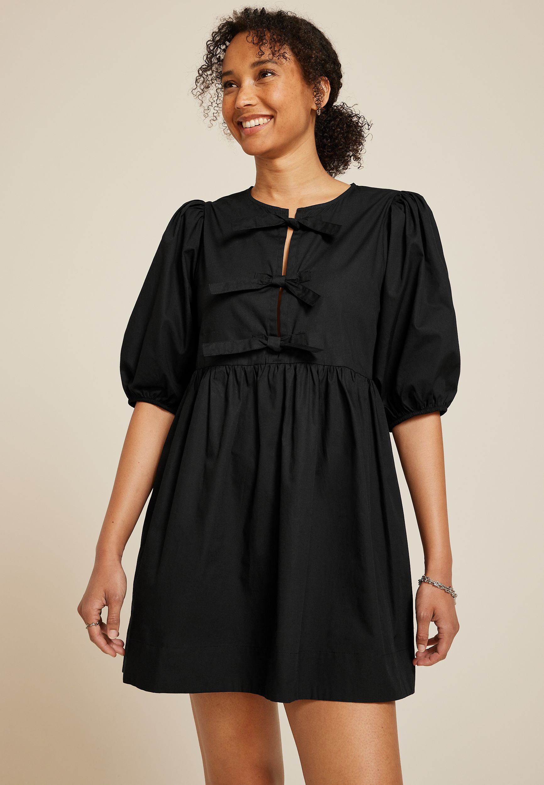 Band Of The Free Bubble Sleeve Mini Dress