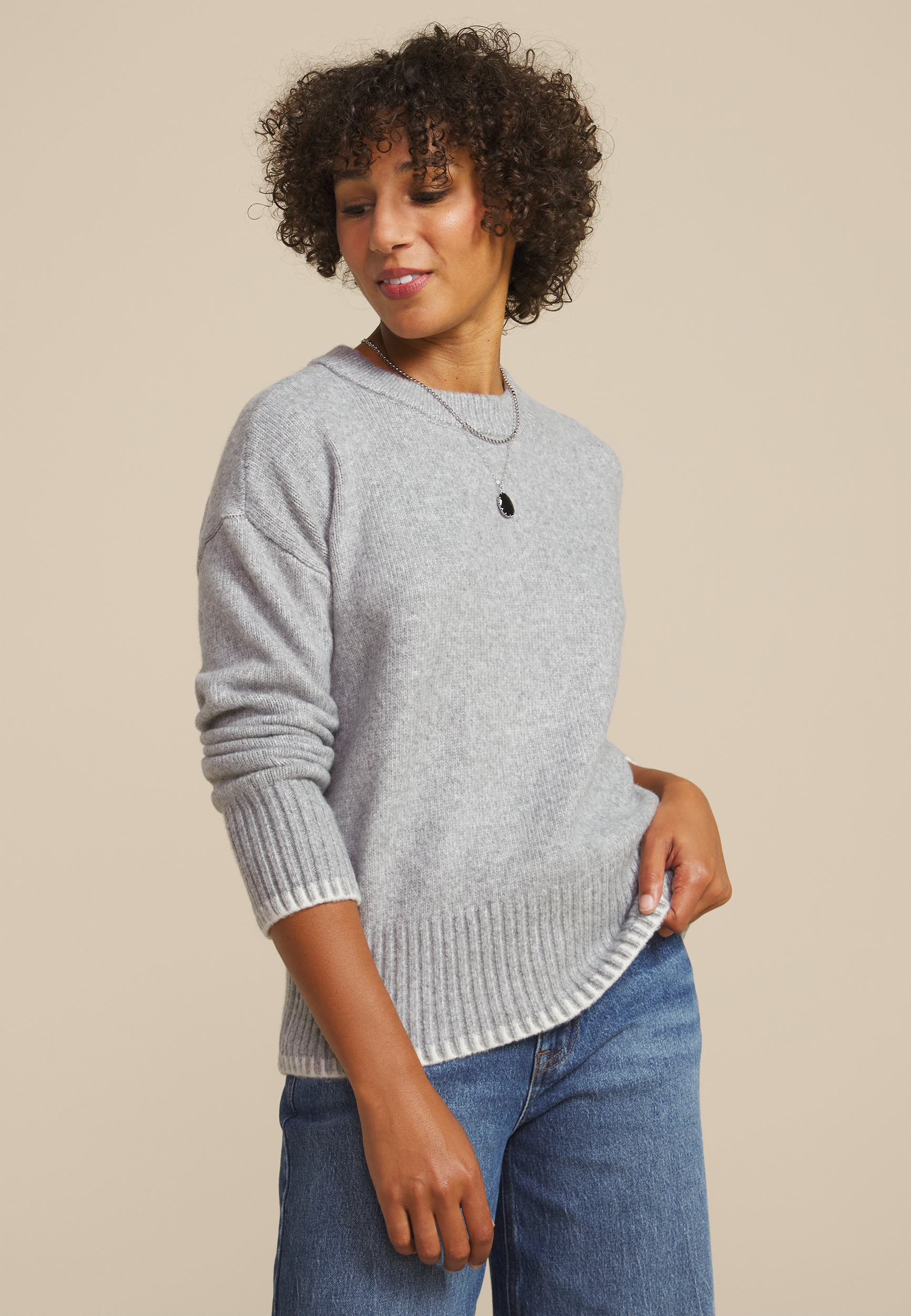Gray Crew Neck Sweater