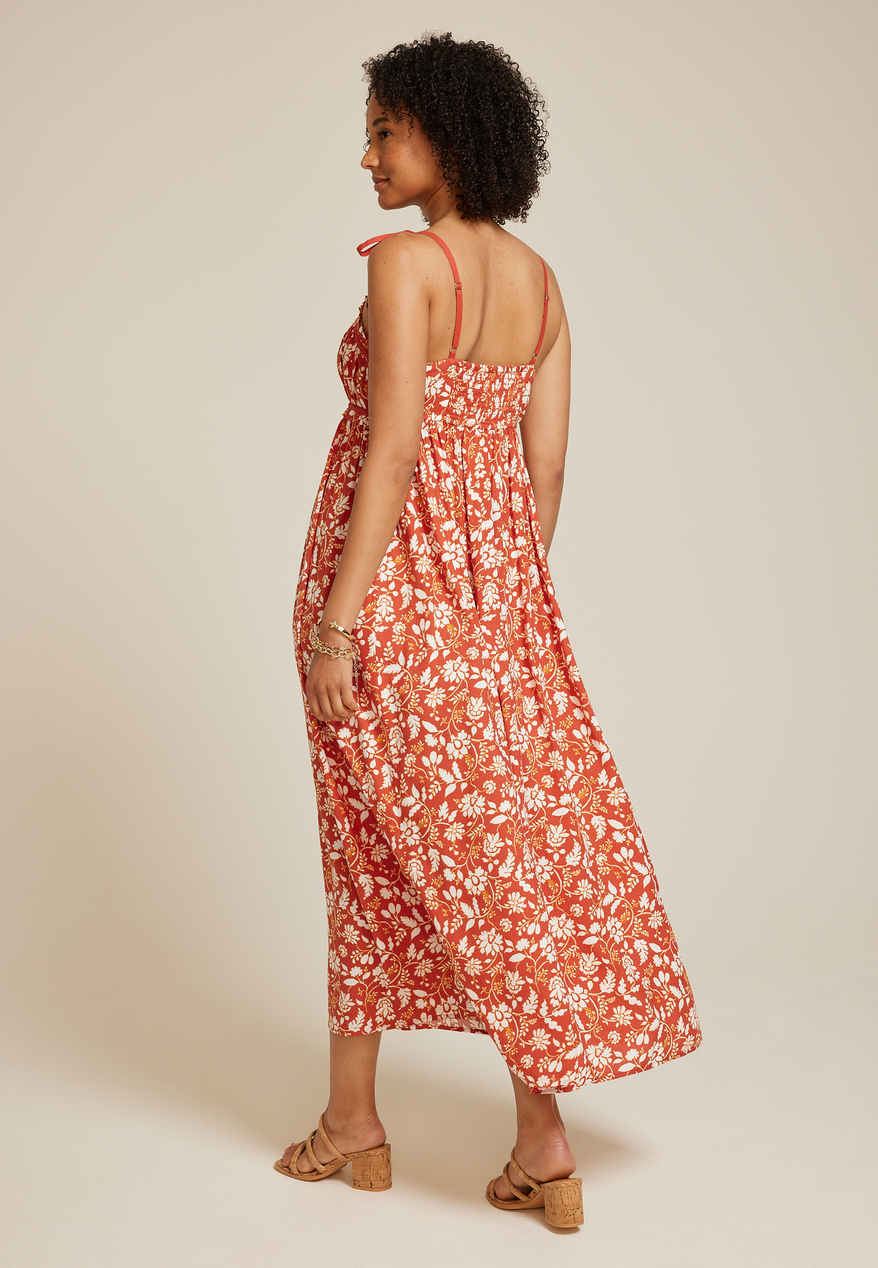 Band Of The Free Sweetheart Neck Midi Dress, , large