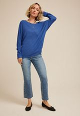 24/7 Dakota Diagonal Seam Long Sleeve Tee, OCEAN COBALT, small