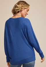 24/7 Dakota Diagonal Seam Long Sleeve Tee, OCEAN COBALT, small