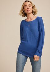 24/7 Dakota Diagonal Seam Long Sleeve Tee, OCEAN COBALT, small