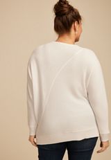 Plus Size 24/7 Dakota Diagonal Seam Long Sleeve Tee, C2789, small