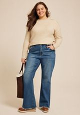 Plus Size Flying Monkey&trade; High Rise Frayed Hem Flare Jean, C3337, small