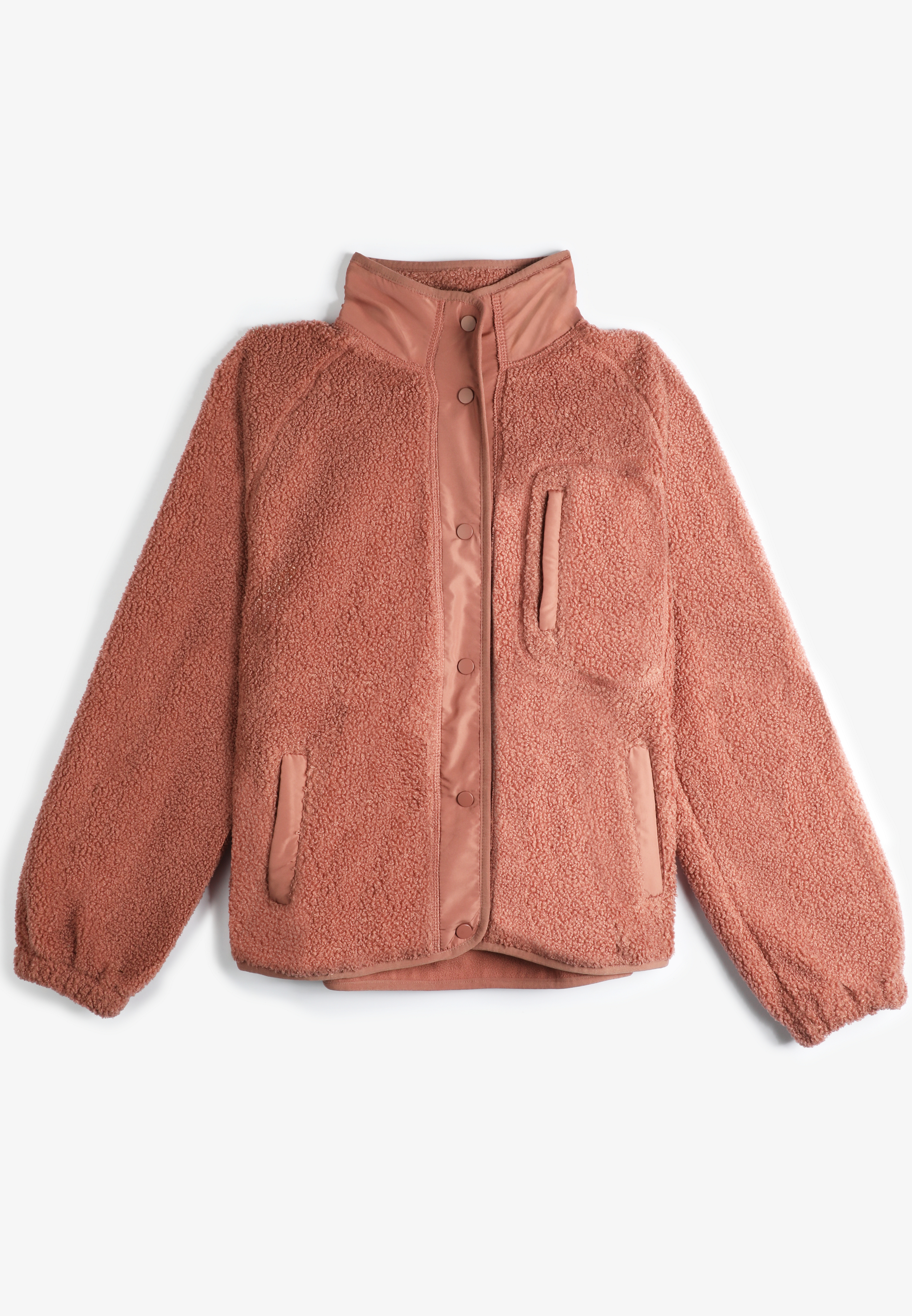 Sherpa Snap Button Front Jacket