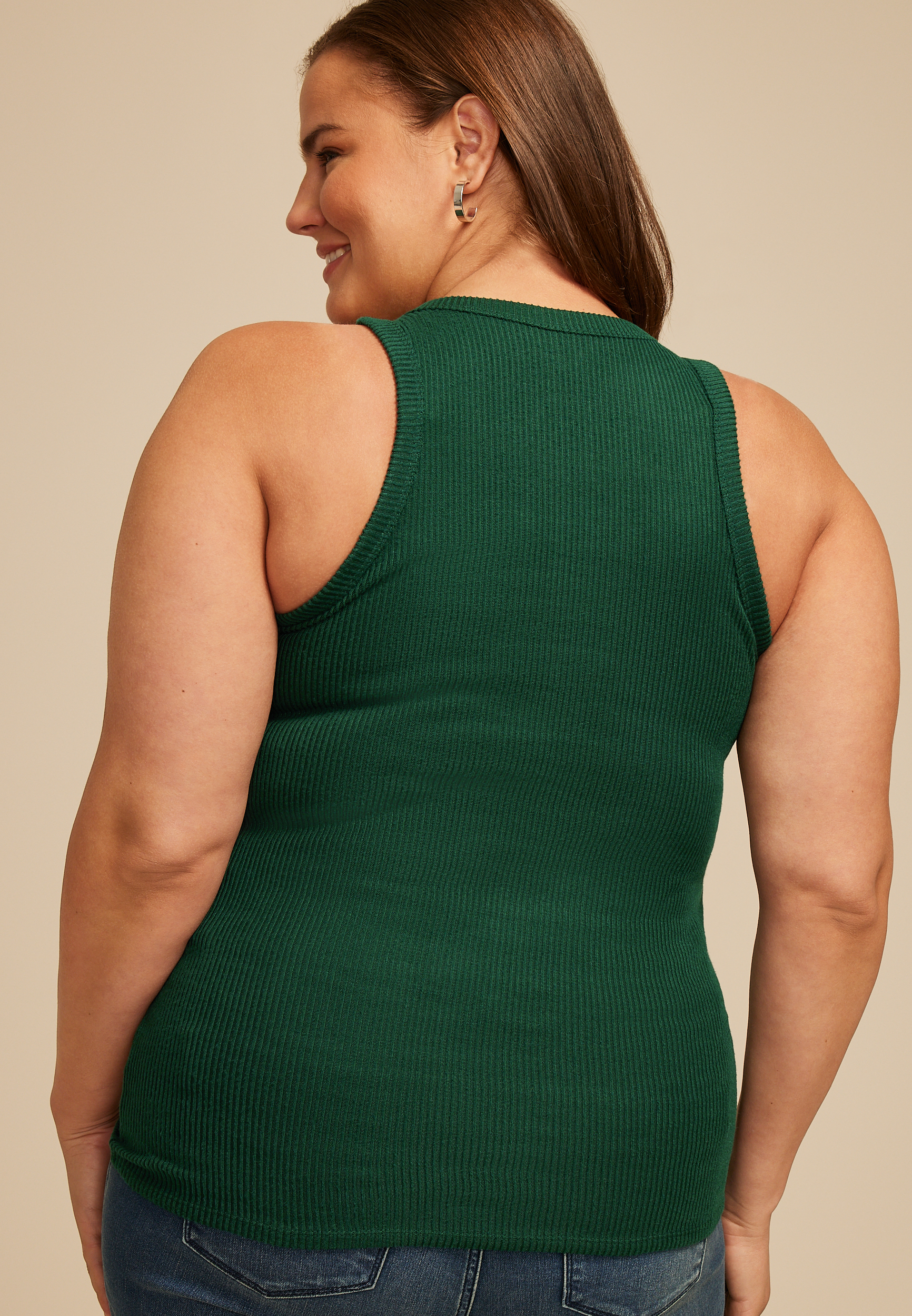 Plus Size 24/7 Cozy Highline Ribbed Tank Top, C1037, large