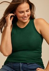 Plus Size 24/7 Cozy Highline Ribbed Tank Top, C1037, small