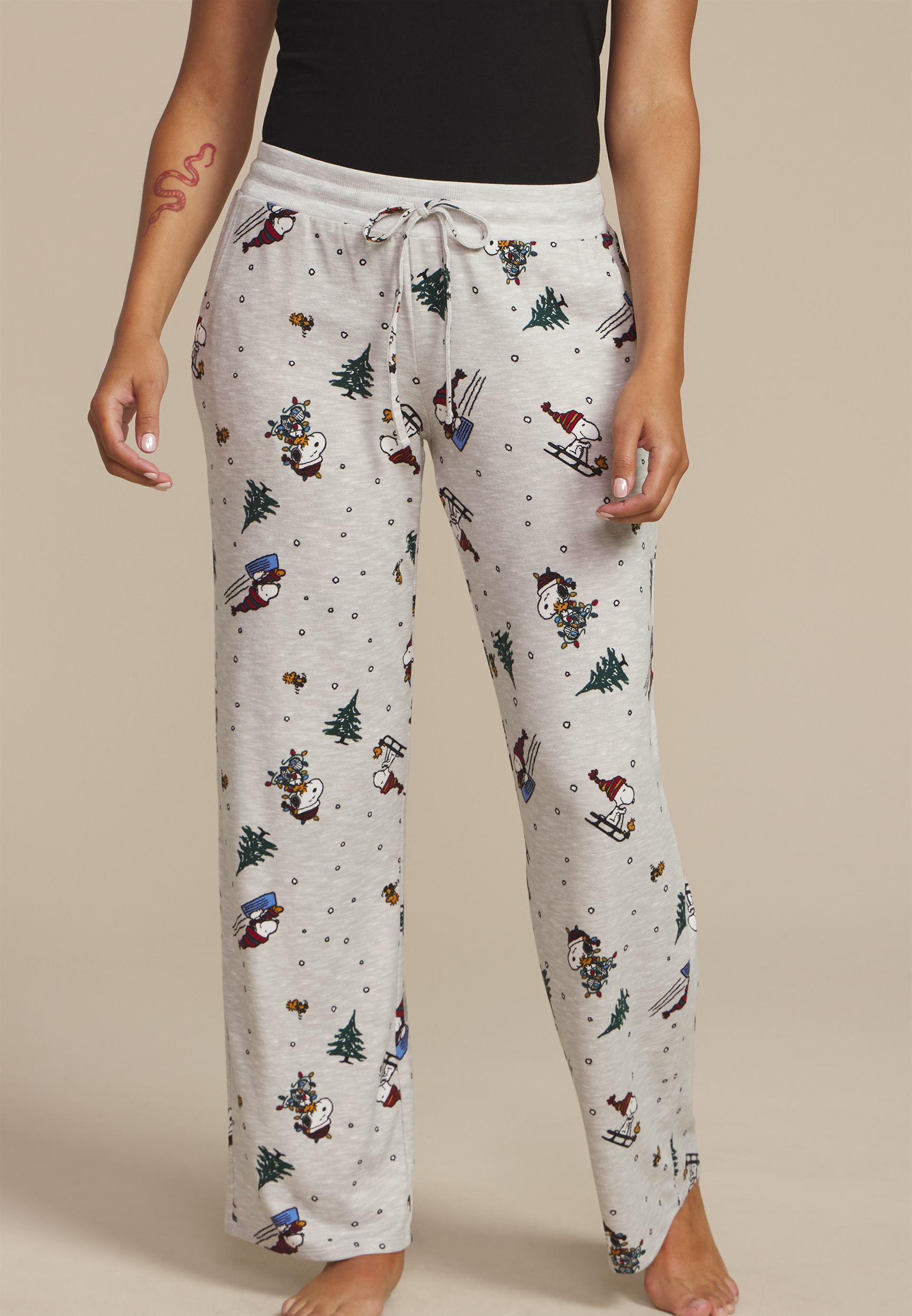 Hacci Snoopy And Woodstock Wide Leg Pajama Pants