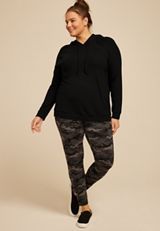Plus Size Brushed Solid Hoodie, C106, small
