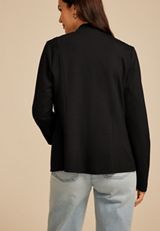Black Ponte Knit Open Front Blazer, C106, small