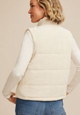 Corduroy Quilted Vest, COFFEE CREAMER, small