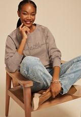 Faith Embroidered Relaxed Sweatshirt, C211, small