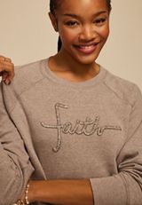 Faith Embroidered Relaxed Sweatshirt, C211, small